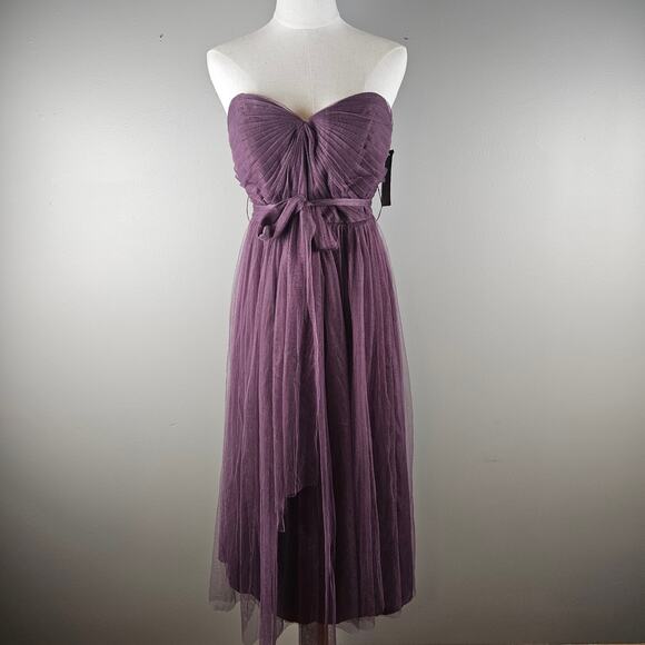 Jenny Yoo Collection Dresses & Skirts - Jenny Yoo Size 12 Anabelle Strapless Tulle Gown Midi Dress Lilac Dusty Purple